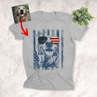 American Flag 4th July Independence Day Dog With Glasses Customized Unisex T-Shirts Dog Parents Gift