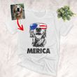 4th July Independence Day Dog With Glasses Customized Unisex T-Shirts Dog Parents Gift