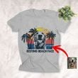 Resting Beach Face Summer Vibes Custom Dog Sketch T-Shirt Dog Summer Lover Shirt