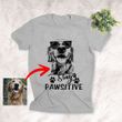 Stay Pawsitive Customized Dog Paw Print T-Shirt Gift For Dog Lovers, Pet Mama