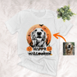 Happy Halloween Pet Customized Full Moon Sketch T-Shirt Gift For Halloween, Spooky Dog Lover