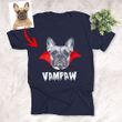 Vampire Halloween Customized Dog Portrait Sketch T-Shirt Gift For Spooky Dog Lover