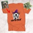 Customized Halloween Witch Hat Pet Portrait T-Shirt