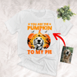 Halloween Customized Dog Sketch Portrait With Pumpkin T-Shirt
