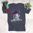 Happy Halloween Sketch Dog Witch Hat Pet Portrait T-Shirt