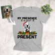 My Presence Is Your Present Personalized Sketch Pet Portrait T-Shirt Gift For Christmas