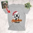 Christmas Vibes Personalized Sketch Pet Portrait T-Shirt Gift For Xmas
