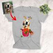 Personalized Dog Santa Sleigh Christmas Unisex T-shirt Xmas Gift For Pet Lovers
