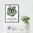 Custom Pet Memorial Hand Drawn Portrait Christmas Holly Wreath Poster Poster Gift For Pet Owners, Dog Lovers