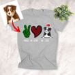 Peace Love Dog Sketch Pet Portrait Custom T-Shirt Christmas Gift For Dog Lovers
