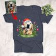 Merry Christmas Colorful Painting Santa Dog Xmas Vibes Unisex T-Shirt Christmas Gift For Pet Parents, Dog Lovers