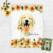 Watercolor Flowers Dog Custom Fleece Blanket Gift For Dog Parent