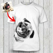 Sketch Funny Dog Face Full Printing Custom Dog Portrait T-Shirt