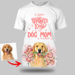 Happy Mother's Day To Best Dog Mom Ever Dog Face Full Printing Custom Dog Portrait T-Shirt