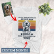 Never Underestimate An Old Man Who Loves Dogs Custom Dog Portrait and Month T-shirt For Dog Dad