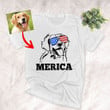 MERICA Custom T-shirt For Dog Lovers Personalized 4th Of July T-shirt