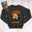 Customized Halloween Sketch Pet Portrait Sweatshirt For Dog Mom