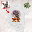 Personalized Cute Dog Halloween Unisex T-shirt, Dog Dad, Dog Mom Halloween Gift