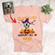 Little Pumpkins Call Nana Custom Sketch Dog Portrait Unisex T-shirt On Halloween Day