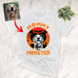 Mommy Monster Customized Sketch Dog Portrait Halloween Unisex T-shirt For Dog Mom