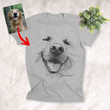 Personalized Pencil Sketch Dog Unisex T-shirt Dog Mom Dog Dad Gift
