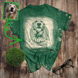 Custom Sketch Art Bleached Unisex T-shirt Dog Mom Dog Dad Gift