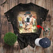 Personalized Dog In Hat Happy Fall Bleached T-shirt
