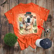Personalized Dog In Hat Happy Fall Bleached T-shirt