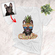 Vibrant Beach Vibes Customized Dog Portrait T-shirt