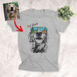 Camping Glasses Customized Dog Photo Portrait T-shirt