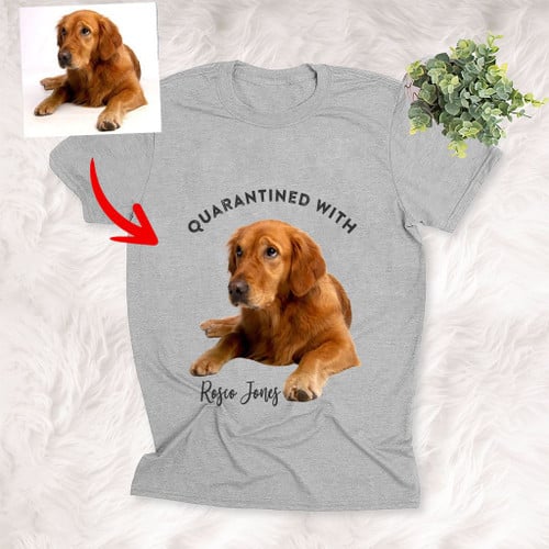Pawperty Of Pet Customized Photo Unisex T-shirt Gift For Dog Dads, Pet Moms, Anniversary Gift For Girlfriend, Boyfriend