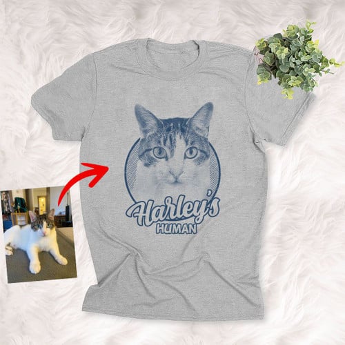 Personalized Cat Shirts For Humans Unisex T-shirts Gift For Cat Mom Dad