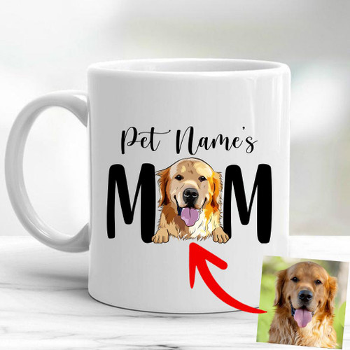 Furry Mom Custom Pet Portrait Mug Mother's Day Gift, Gift for Girls On Birthday