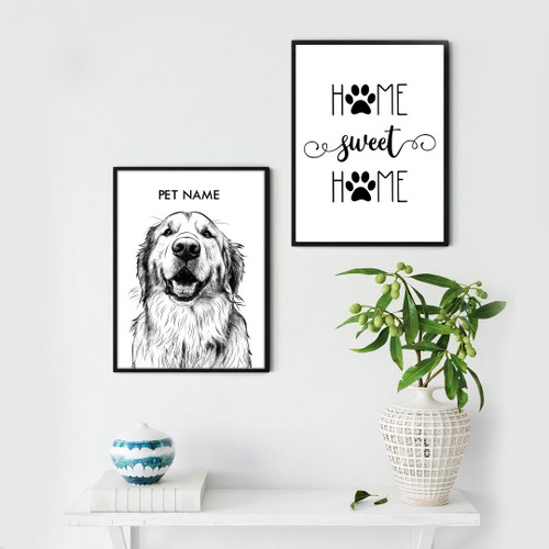 Home Sweet Home Pet Portrait Custom Image Personalized Poster Gift For Pet Owners