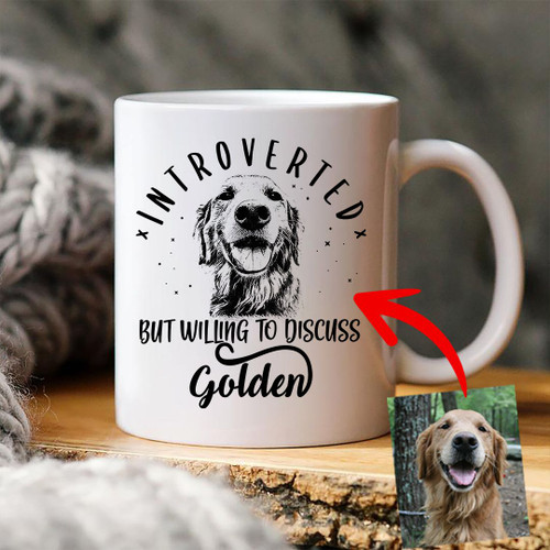 Introvert But Willing To Discuss Dogs Custom Dog Sketch Coffee Mug Gift For Fur Mom, Dog Lovers, Introvert People
