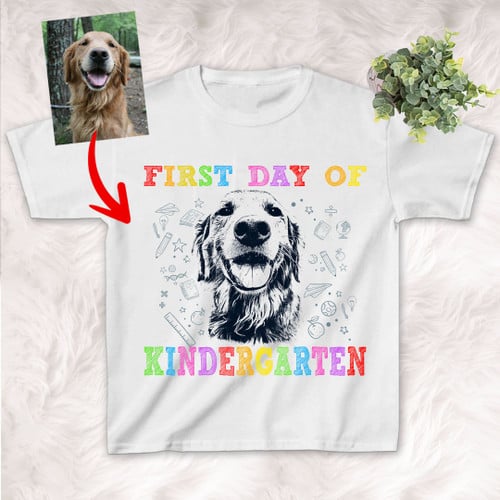 First Day Of School Dog Custom Kid's T-shirt Gift For Children Back To School