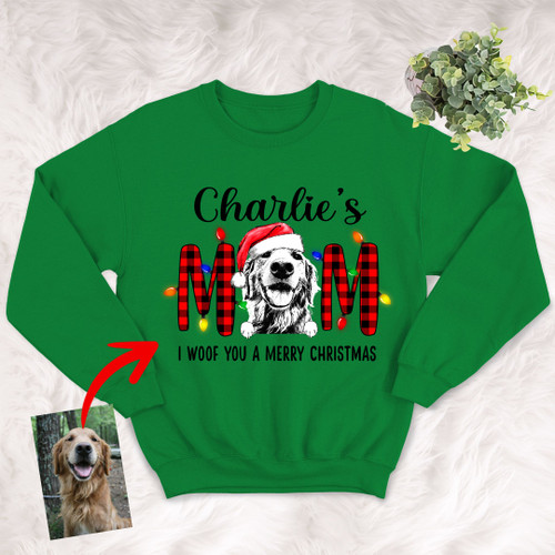Furry Mom Custom Pet Portrait Christmas Wishes Unisex Sweatshirt For Pet Owners Unisex Sweatshirt For Pet Owners