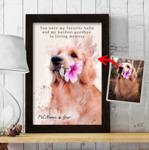 Personalized Pet Memorial Gifts, You Were My Favorite Hello Gift for Pet Owners Dog Lovers