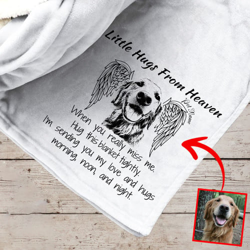 In Memory Of A Dog Fleece Blanket Custom Dog Portrait Memorial Gift For Dog Parent