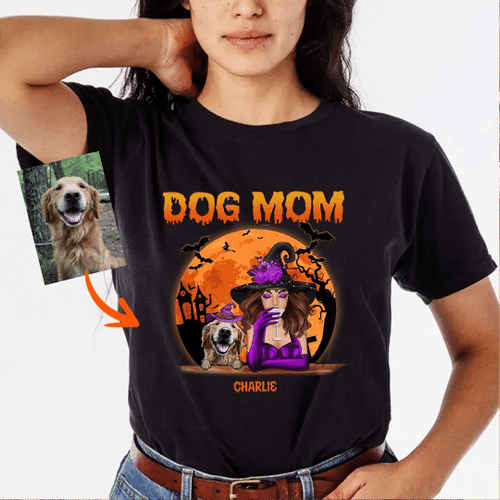 Custom Halloween Dog Mom Dark Night Unisex T-shirt For Dog Mom