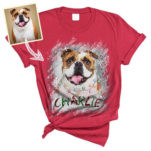 Personalized Christmas Dog Vintage Comfort Color T-shirt [Christmas Gift]