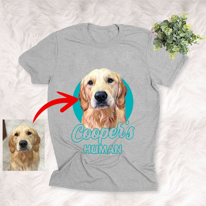 Personalized Dog Colorful Painting Unisex T-shirt With Solid Background Gift For Pet Lovers, Daughter, Son