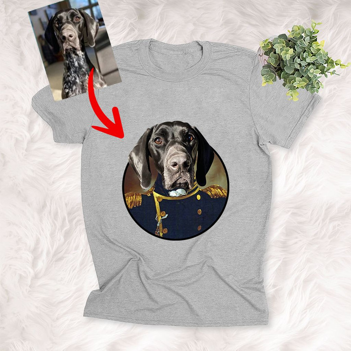 Pet Portrait In Royal Costume Personalized Unisex T-shirt Funny Gift For Dog Owners, Dog Moms, Dog Dads, Pet Lovers On Birthday