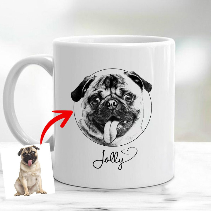 Personalized Pet Fur-Baby Pencil Sketch Mug For Pet Owners