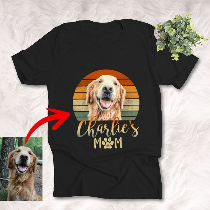 Retro Sunset Pet Mom Dog Lovers Unisex T-shirt, Funny Gift For Mom, Dog Owners