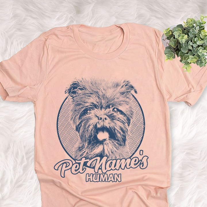 Personalized Affenpinscher Dog Shirts For Human Bella Canvas Unisex T-shirt For Dog Mom, Dog Owners Heather Peach