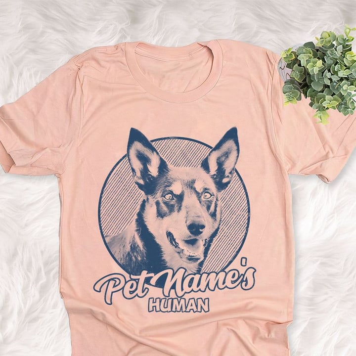 Personalized Australian Kelpie Dog Shirts For Human Bella Canvas Unisex T-shirt Heather Peach