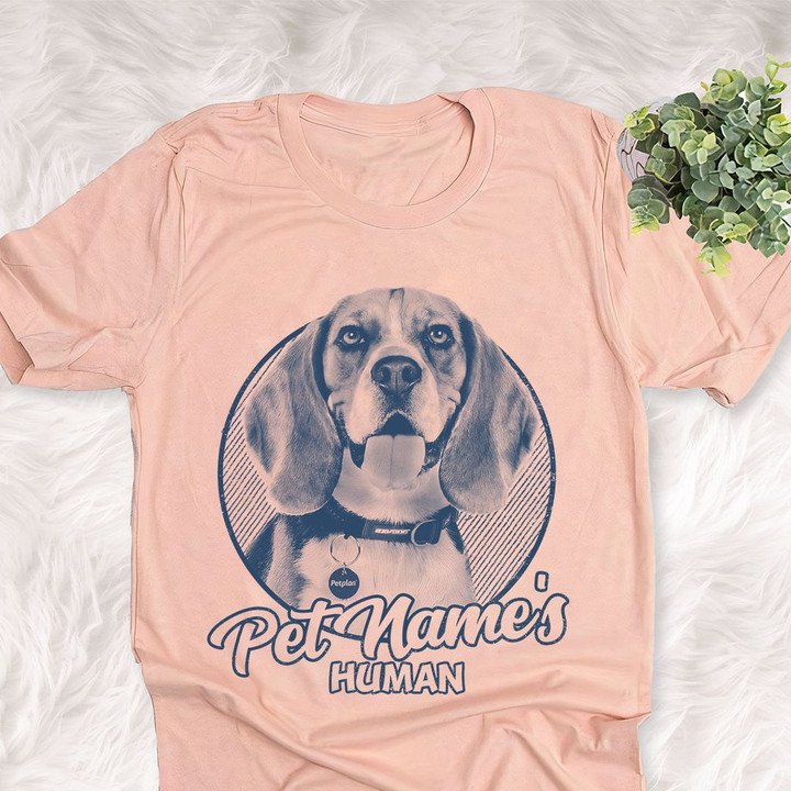 Personalized Beagle Dog Shirts For Human Bella Canvas Unisex T-shirt Heather Peach