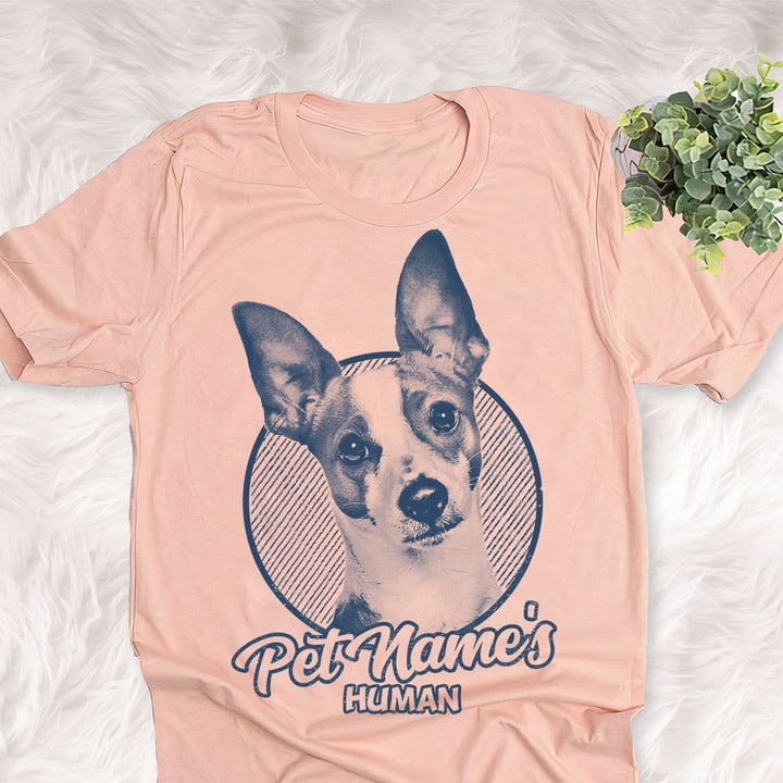 Personalized Rat Terrier Dog Shirts For Human Bella Canvas Unisex T-shirt Heather Peach
