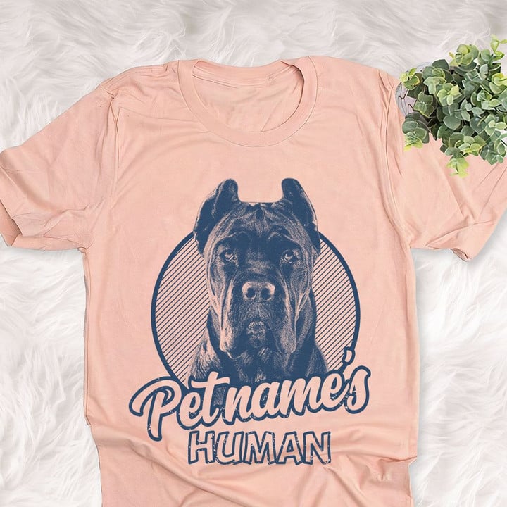 Personalized Cane Corso Dog Shirts For Human Bella Canvas Unisex T-shirt Heather Peach